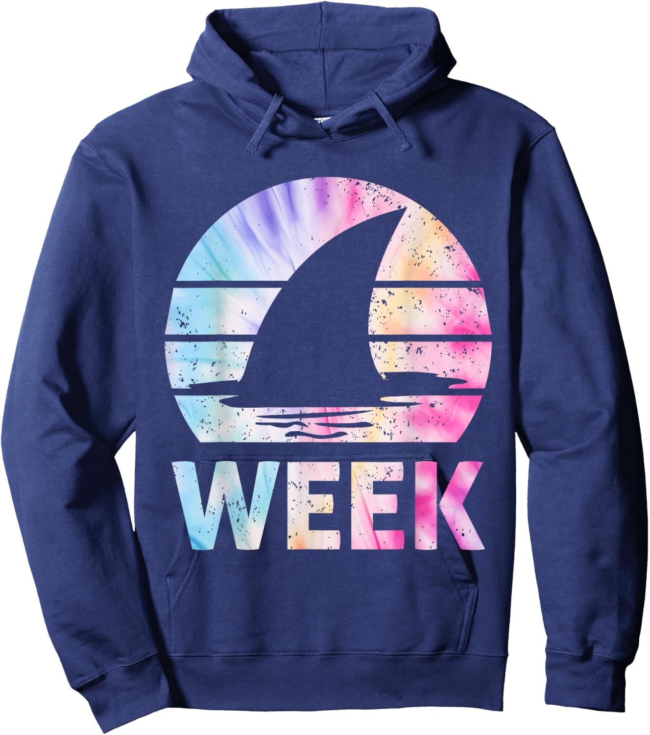 2025 Week Retro Shark Fin Lover Sea Ocean Animal Summer Trip Men Women Girls Kids Hoodie - Hoodie | Navy
