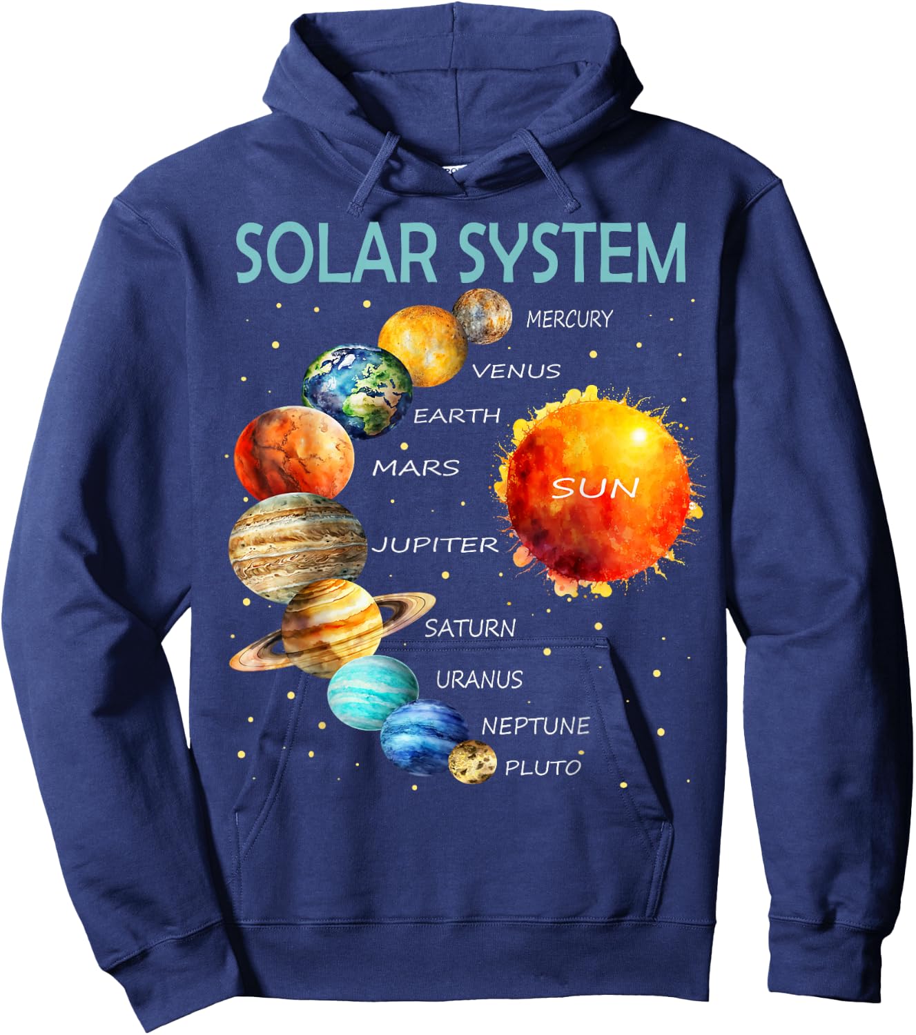 Solar System, Planets, Science, Space, Boys Hoodie - Hoodie | Navy