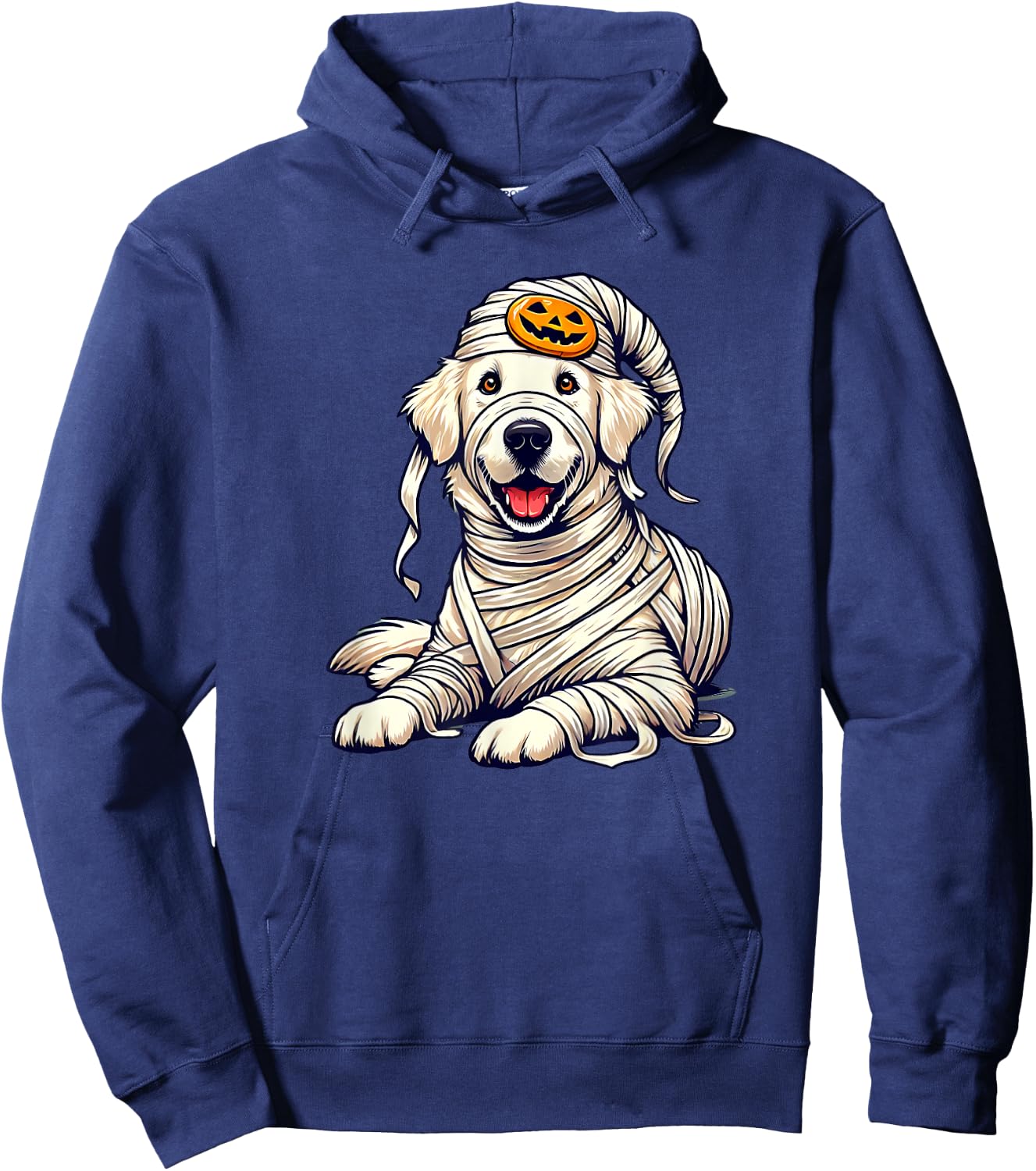 Halloween English Cream Golden Retriever Dog Cute Puppy Hoodie - Hoodie | Navy