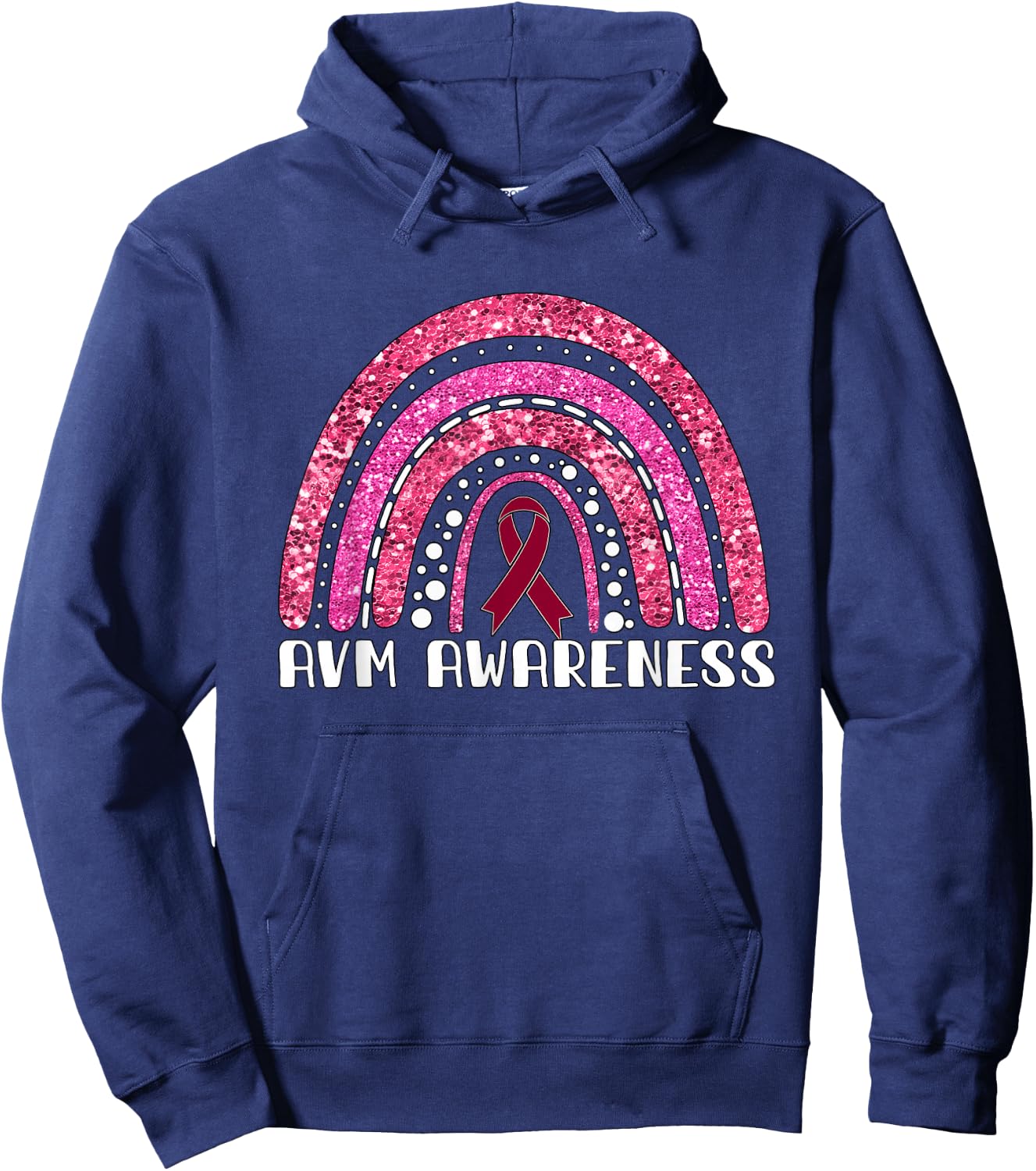 Rainbow Warrior AVM Awareness Hoodie - Hoodie | Navy