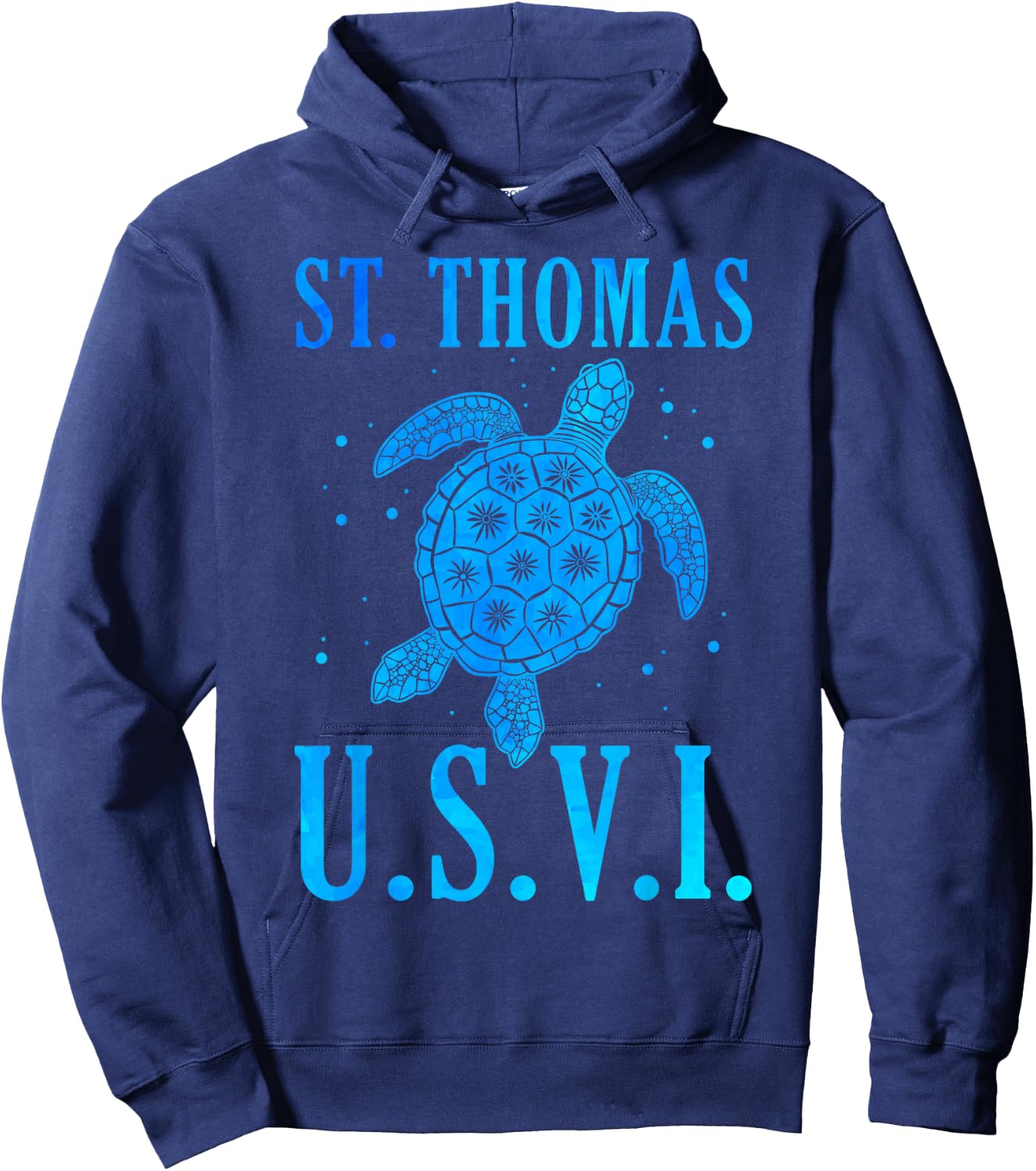 St. Thomas USVI Sea Turtle Beach Vacation Travel Women Hoodie - Hoodie | Navy