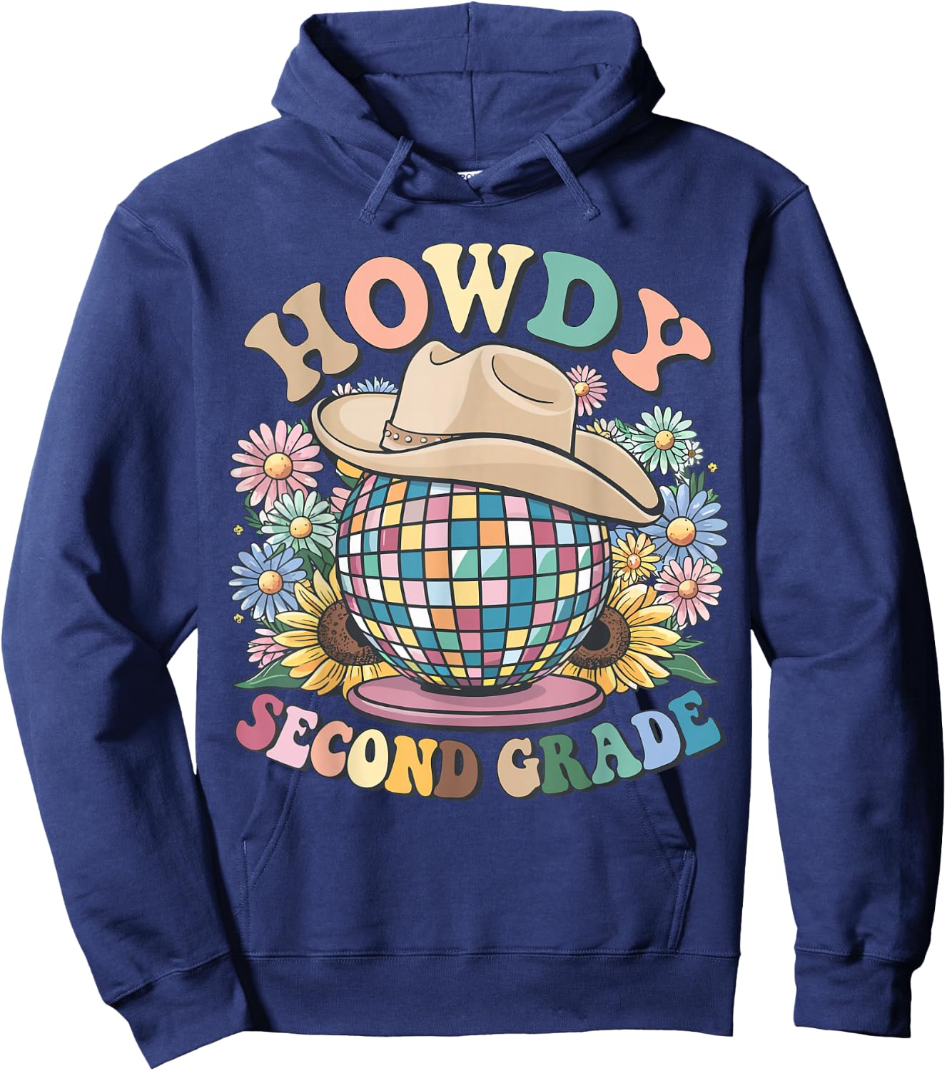 Howdy Second Grade Cowgirl Western 2nd Grade Back to School Hoodie - Hoodie | Navy