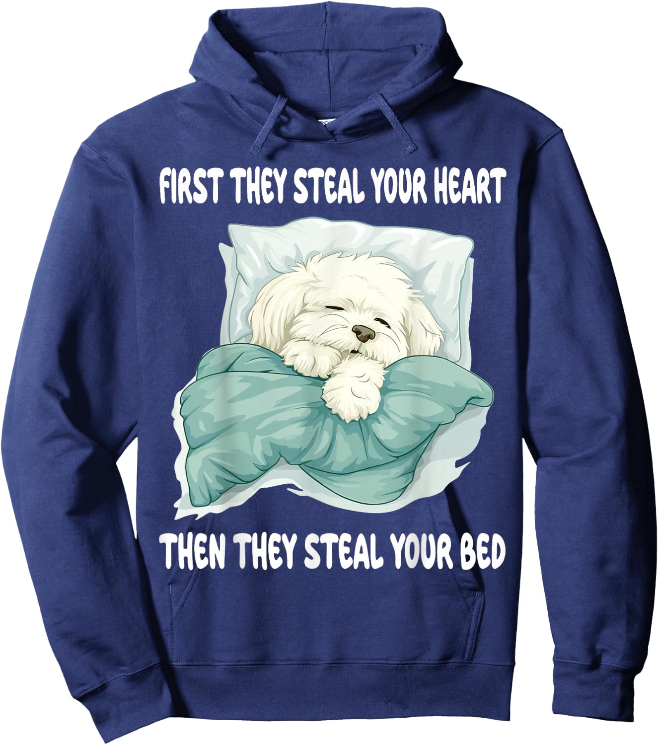 Coton De Tulear Sleeping Pajamas Nightgown Hoodie - Hoodie | Navy