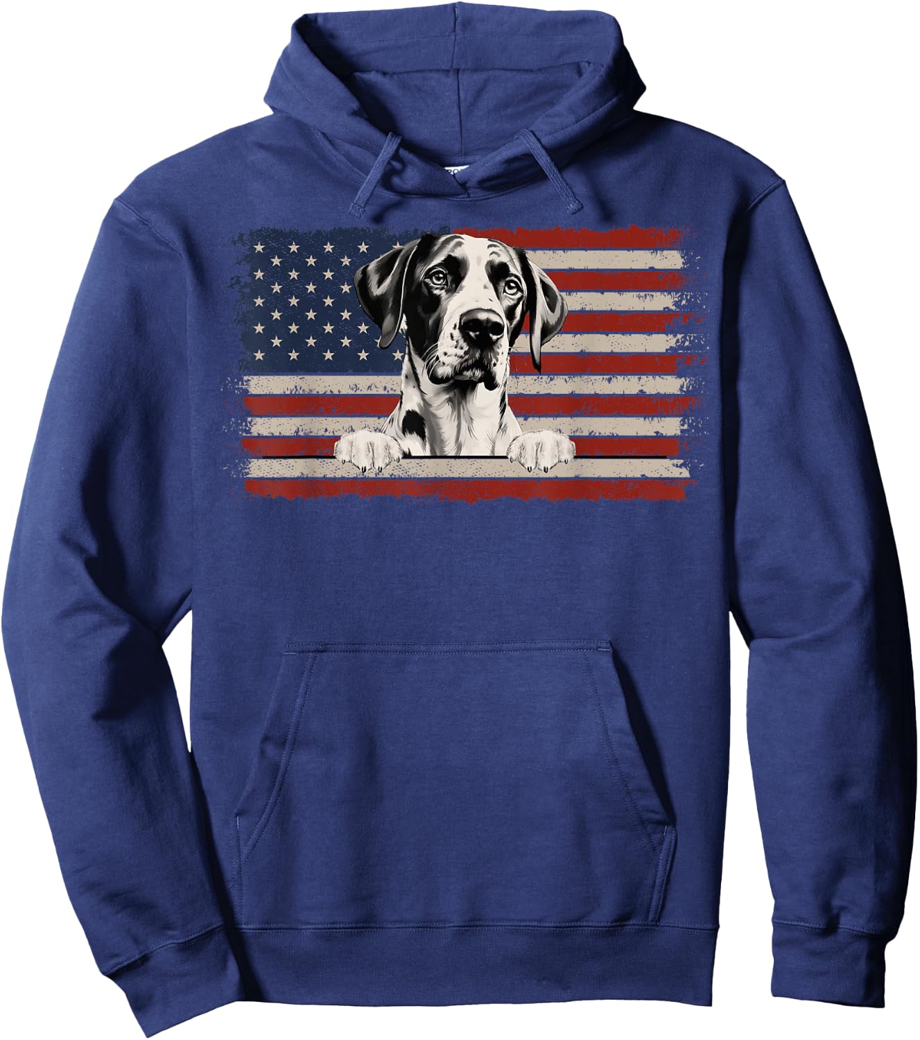 Patriotic English Pointer American Flag USA 4th of July Hoodie - Hoodie | Navy