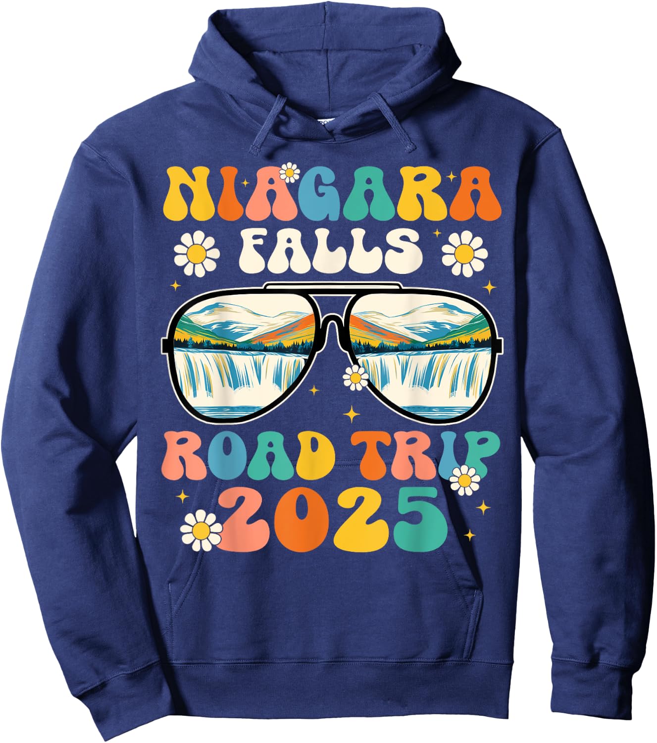 Niagara Falls Road Trip 2025 Sunglasses Family Vacation 2025 Hoodie - Hoodie | Navy