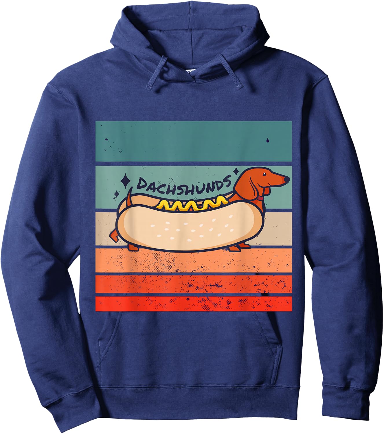 Funny Dachshund Hot Dog Wiener Dog Bun Animal Pet Dog Lover Hoodie - Hoodie | Navy