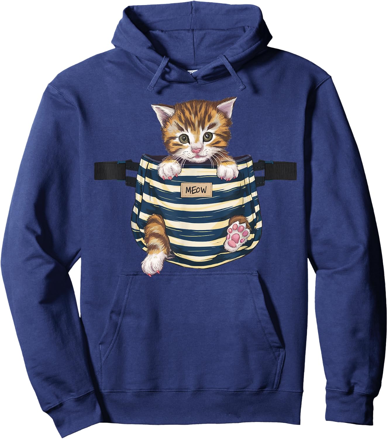 Cat Pocket Cute Kitten Gifts For Cat Lover Cat Mom Cat Dad Women Kids Hoodie - Hoodie | Navy