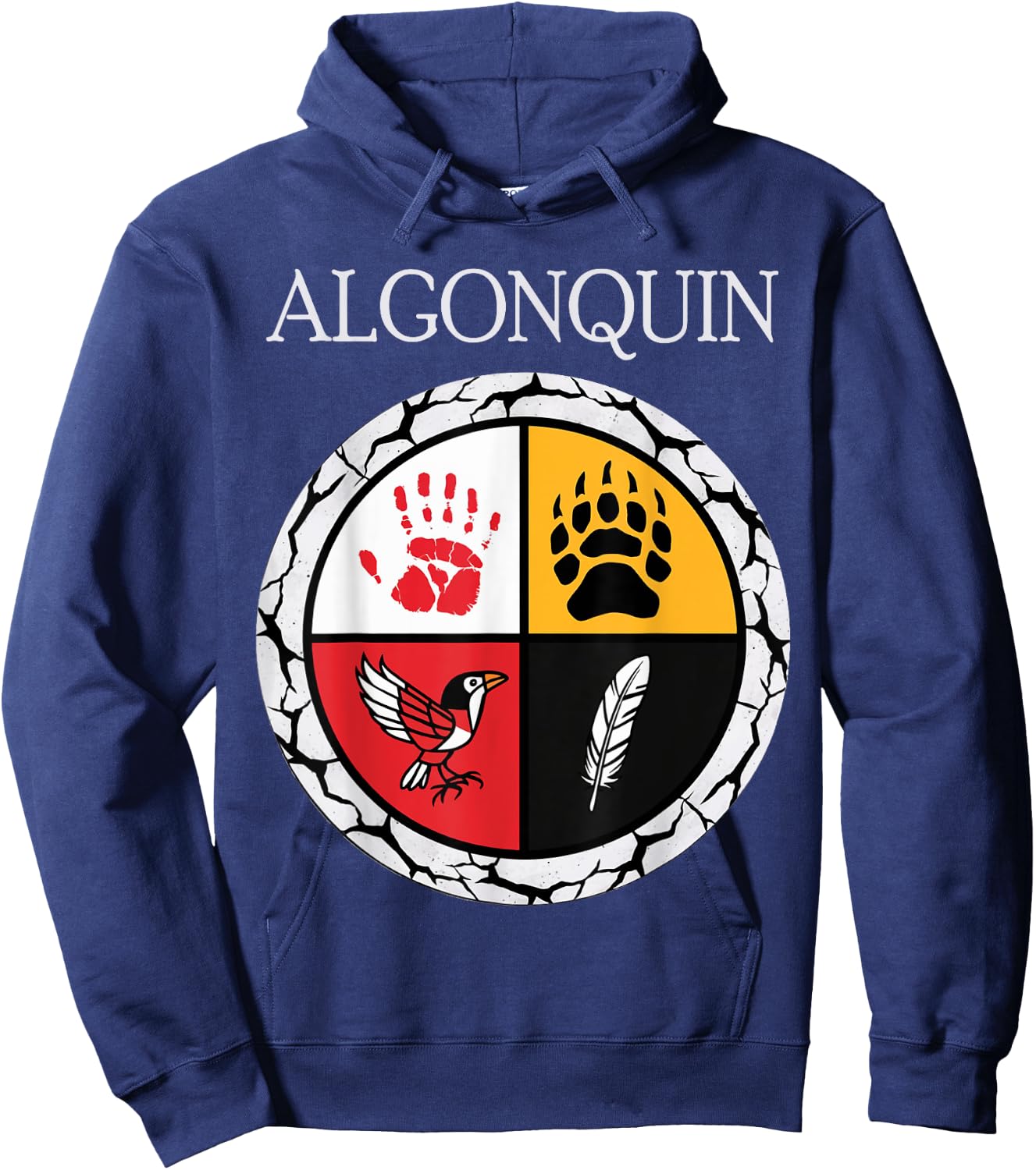 Algonquin Tribe Native American Medicine Wheel Hoodie - Hoodie | Navy