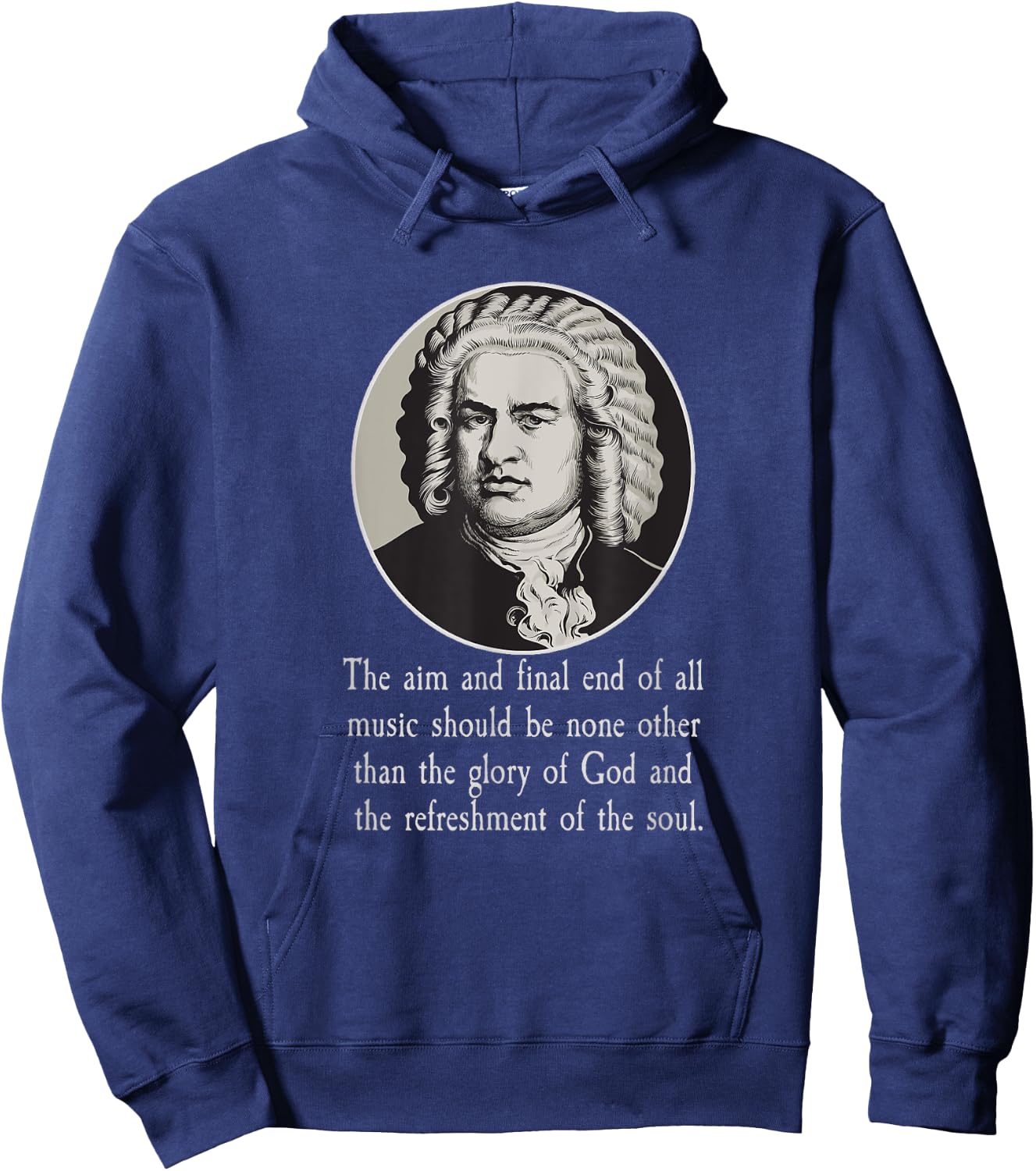 Johann Sebastian Bach Quote - Men's Adult Classic Fit Black Short Sleeve Music - Small Hoodie - Hoodie | Navy