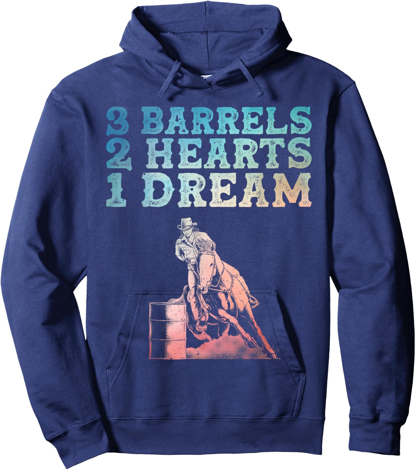 Cool Barrel Racing Design Men Rodeo Barrel Racer Hoodie - Hoodie | Navy