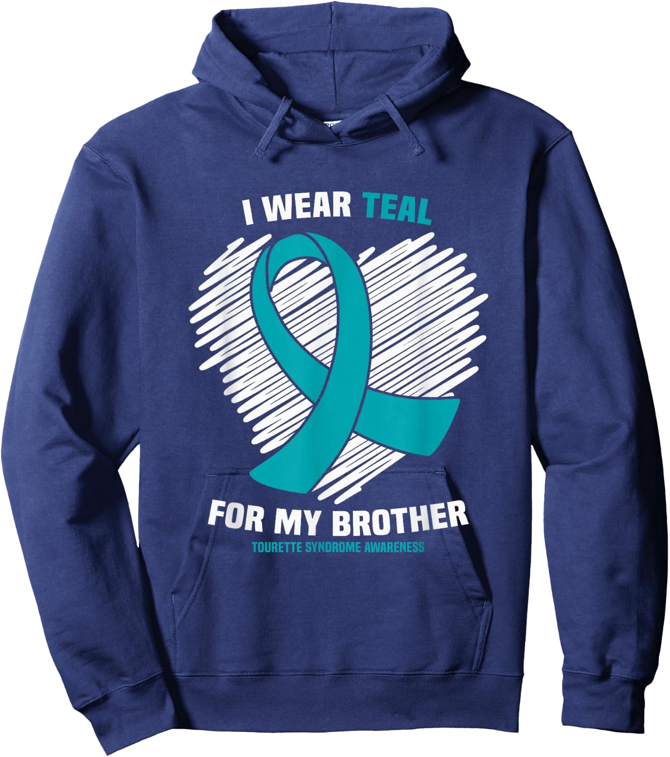 I Wear Teal For My Brother Tourette Syndrome Awareness Hoodie - Hoodie | Navy