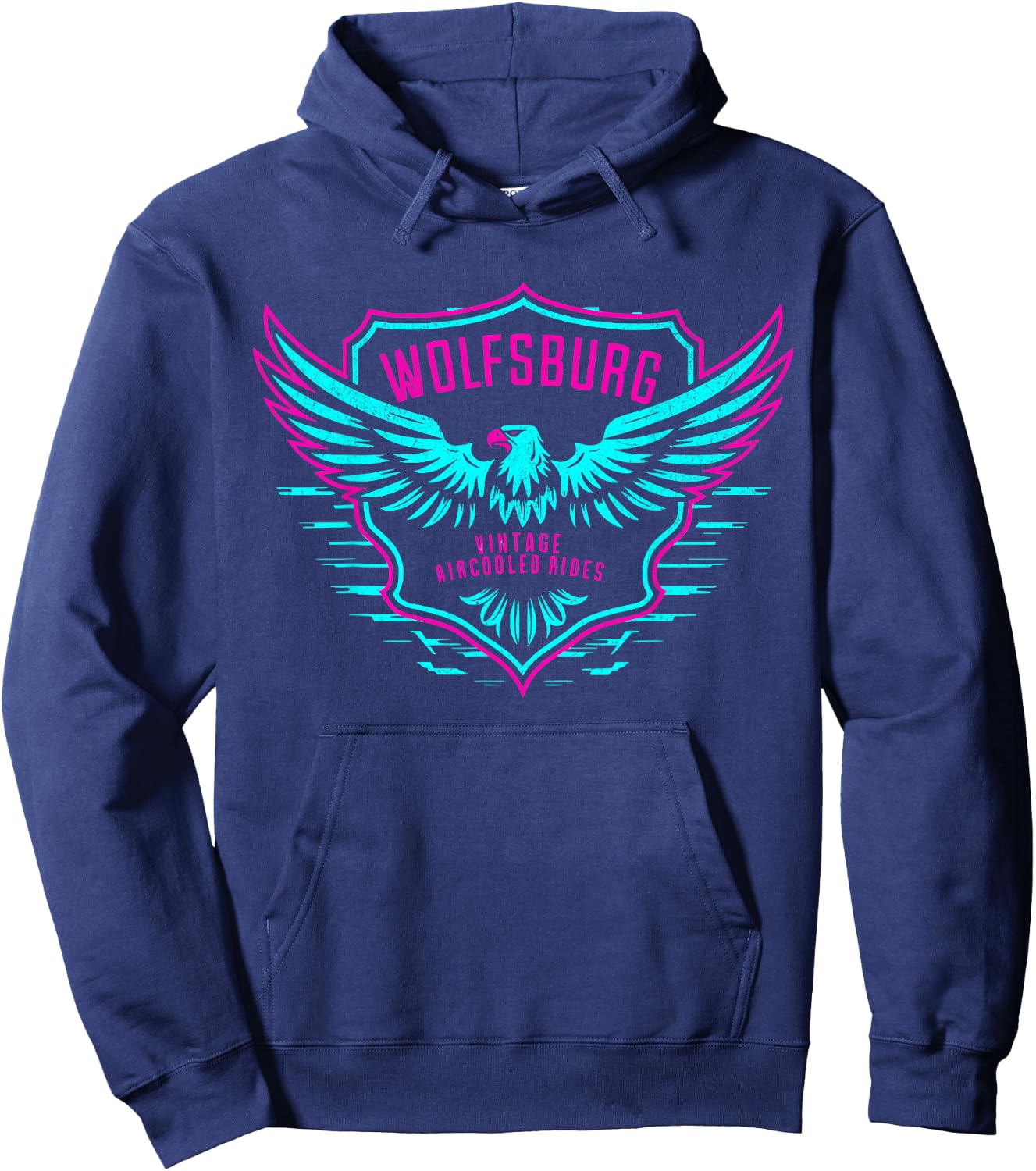 Retro Wolfsburg Germany Deutschland Vintage Air-Cooled Rides Hoodie - Hoodie | Navy
