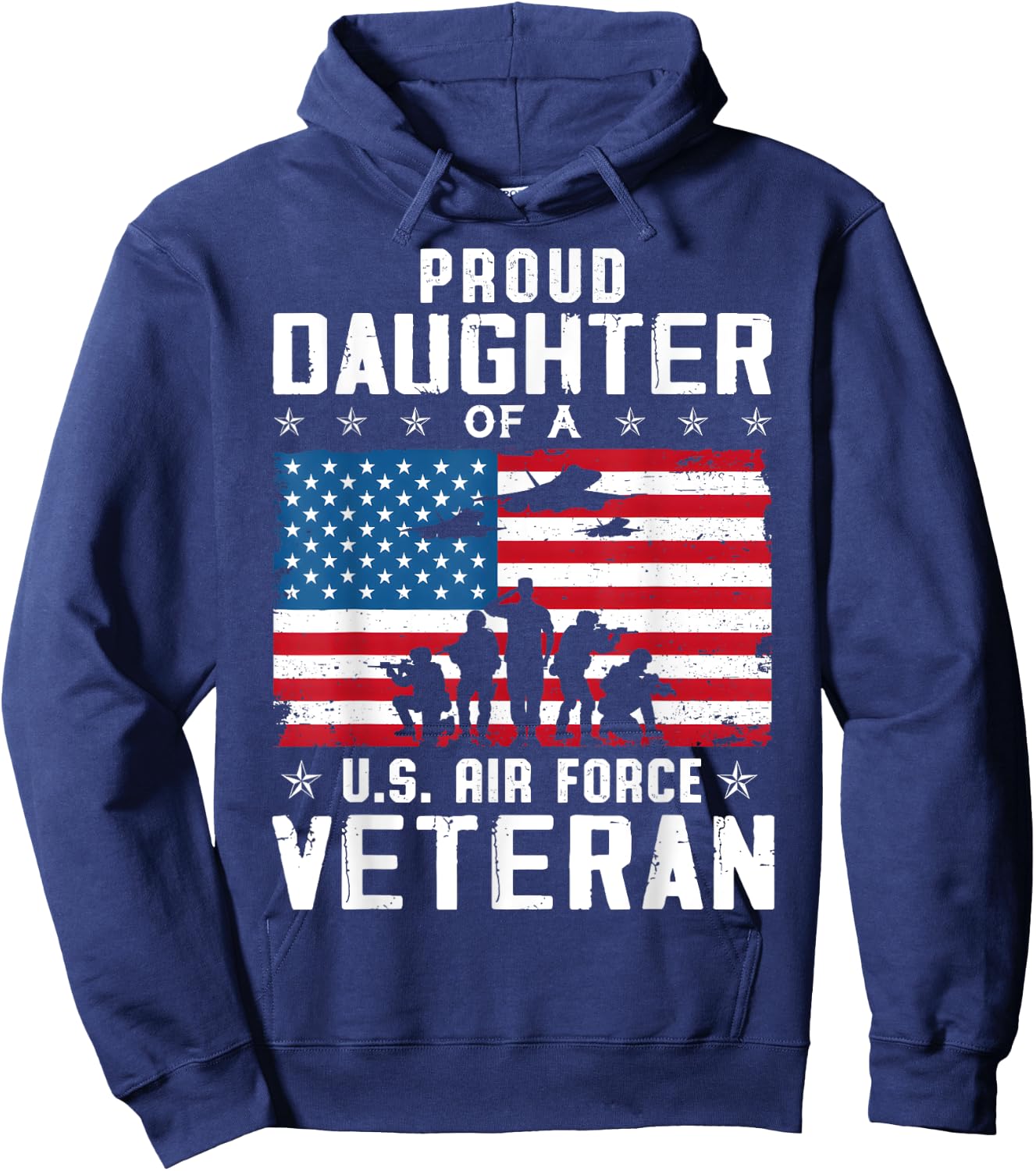 Proud Daughter Of A USAF Veteran Hoodie - Hoodie | Navy