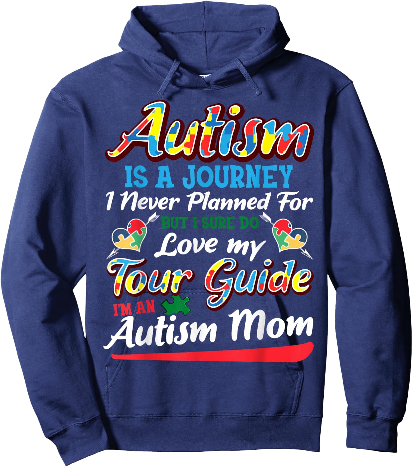 Autism Awareness Mom's Journey Hoodie - Hoodie | Navy