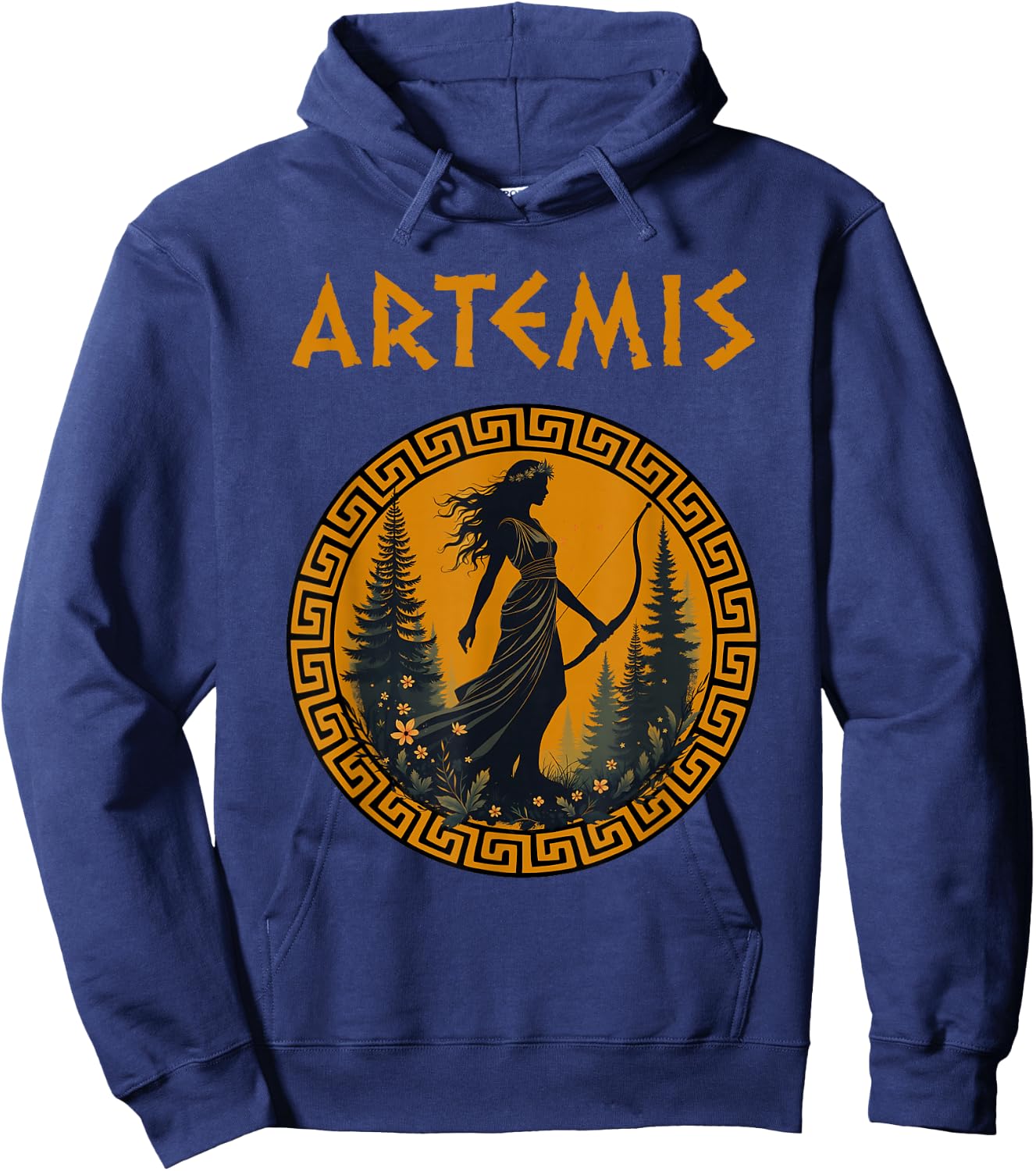 Agema Apparel -Adults Artemis Greek Goddess Greek Mythology , Black, Small Hoodie - Hoodie | Navy