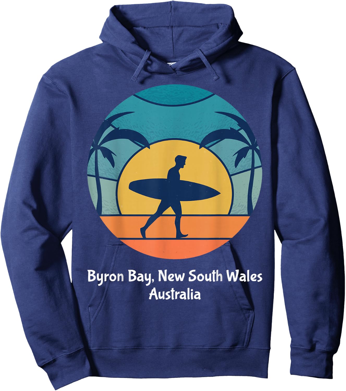 Byron Bay New South Wales Australia Surfing Vintage Surfer Hoodie - Hoodie | Navy