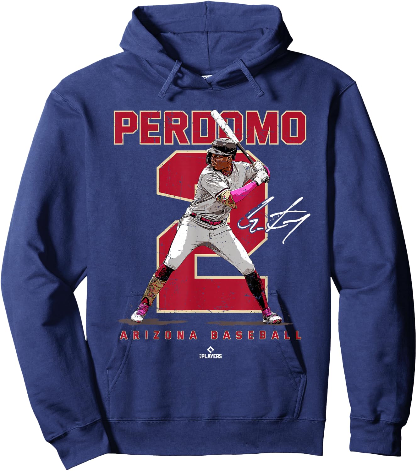 Number and Portrait Geraldo Perdomo Arizona MLBPA Hoodie - Hoodie | Navy