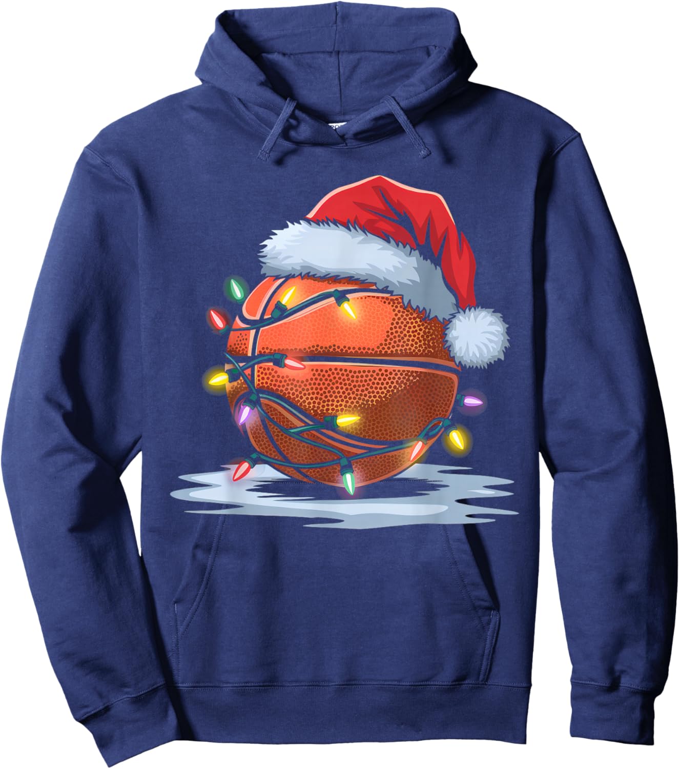 Christmas Basketball Player Santa Sports Design Boys Hoodie - Hoodie | Navy