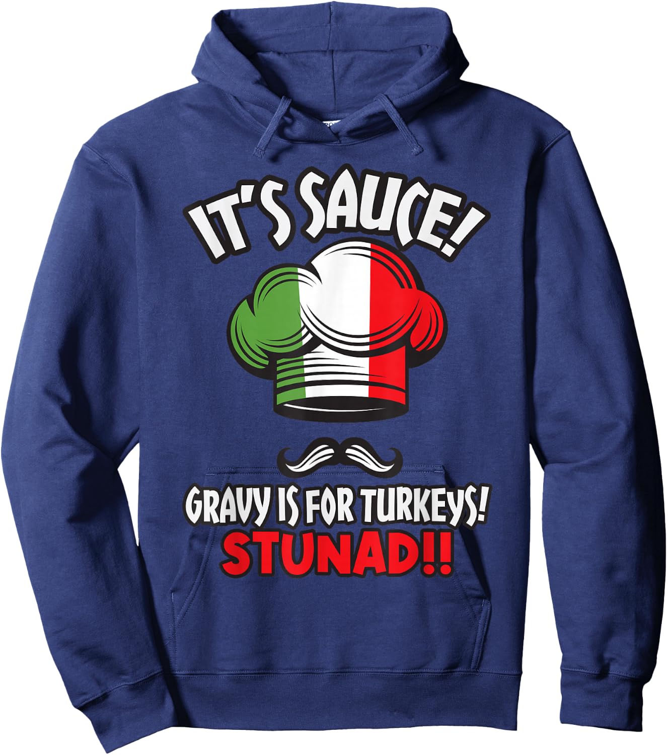 Retro Its Gravy Not Sauce NY Gifts Italian American NJ Gifts Hoodie - Hoodie | Navy