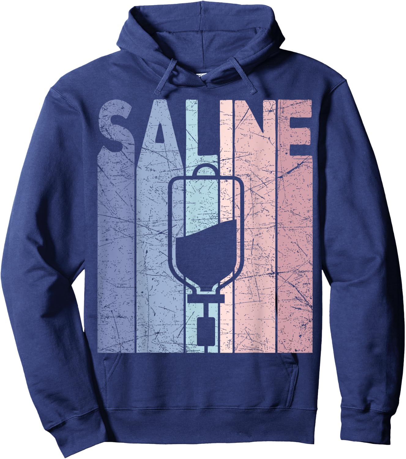 Saline Vintage Nurse Saline Retro Nursing Hoodie - Hoodie | Navy