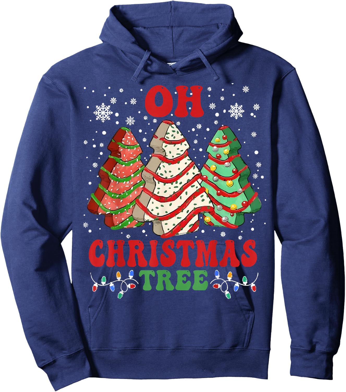 Oh Christmas Tree Cakes Debbie Funny Christmas Hoodie - Hoodie | Navy