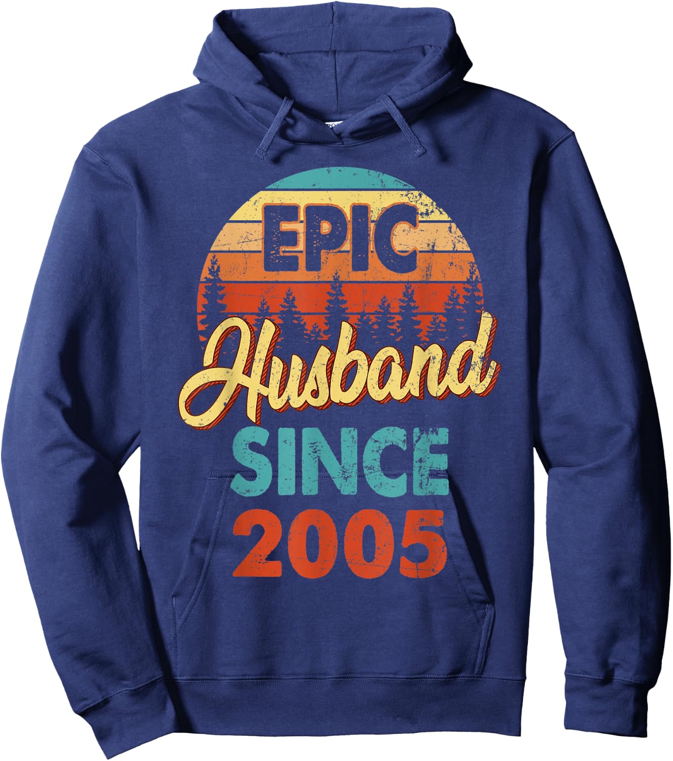 Epic Husband Since 2005 17 Years Wedding Anniversary Hoodie - Hoodie | Navy