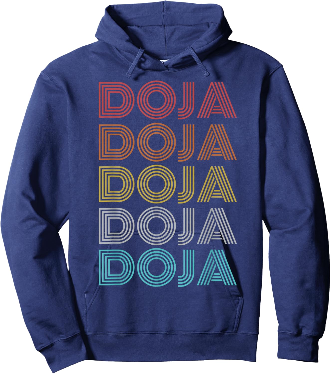Doja Shirt Vintage Retro Apparel -Adult Retro Black Small Short Sleeve Hoodie - Hoodie | Navy