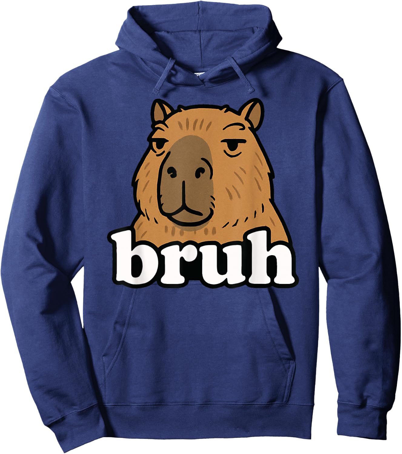 Funny Capybara Bruh Meme Humor Animal Lover Boys Girls Kids Hoodie - Hoodie | Navy