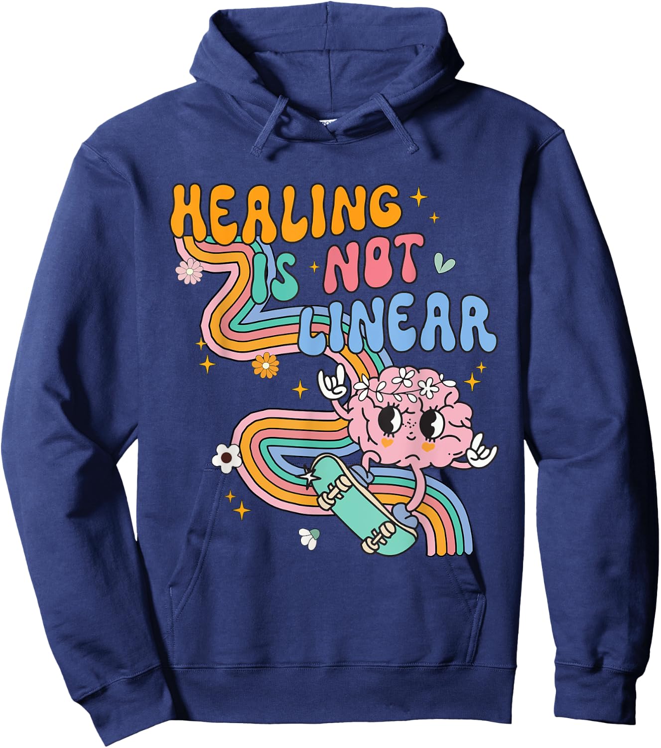 Healing Is Not Linear For Mental Health Awareness Counselor Hoodie - Hoodie | Navy