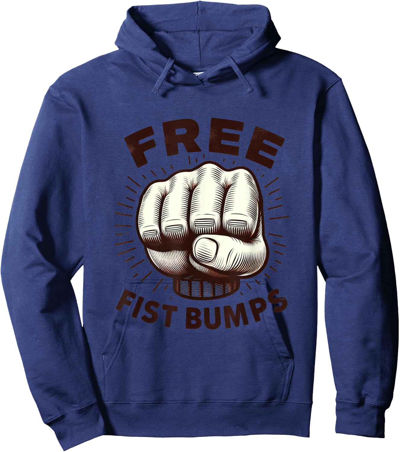 Funny Graphic Shirt Novelty Fist Pump Guy Hoodie - Hoodie | Navy