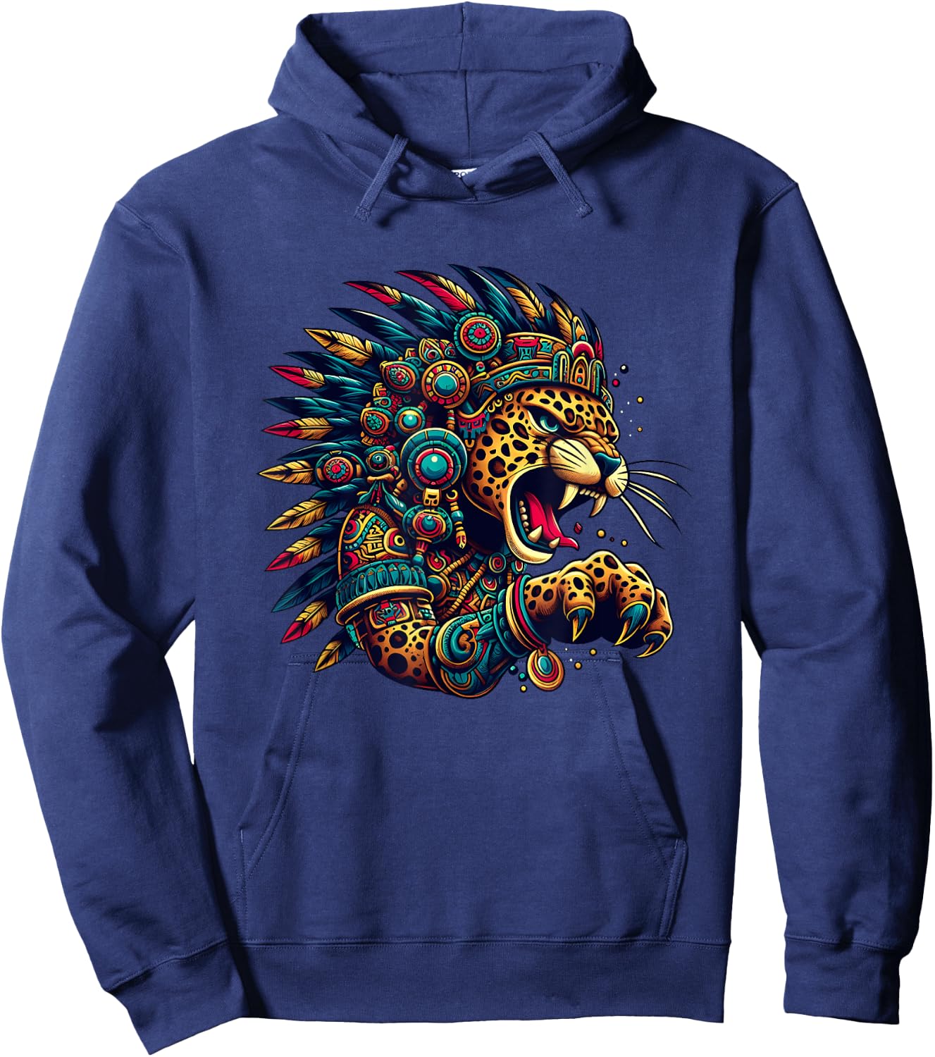 Aztec Jaguar Warrior Culture Mayan Indigenous Mythology Hoodie - Hoodie | Navy