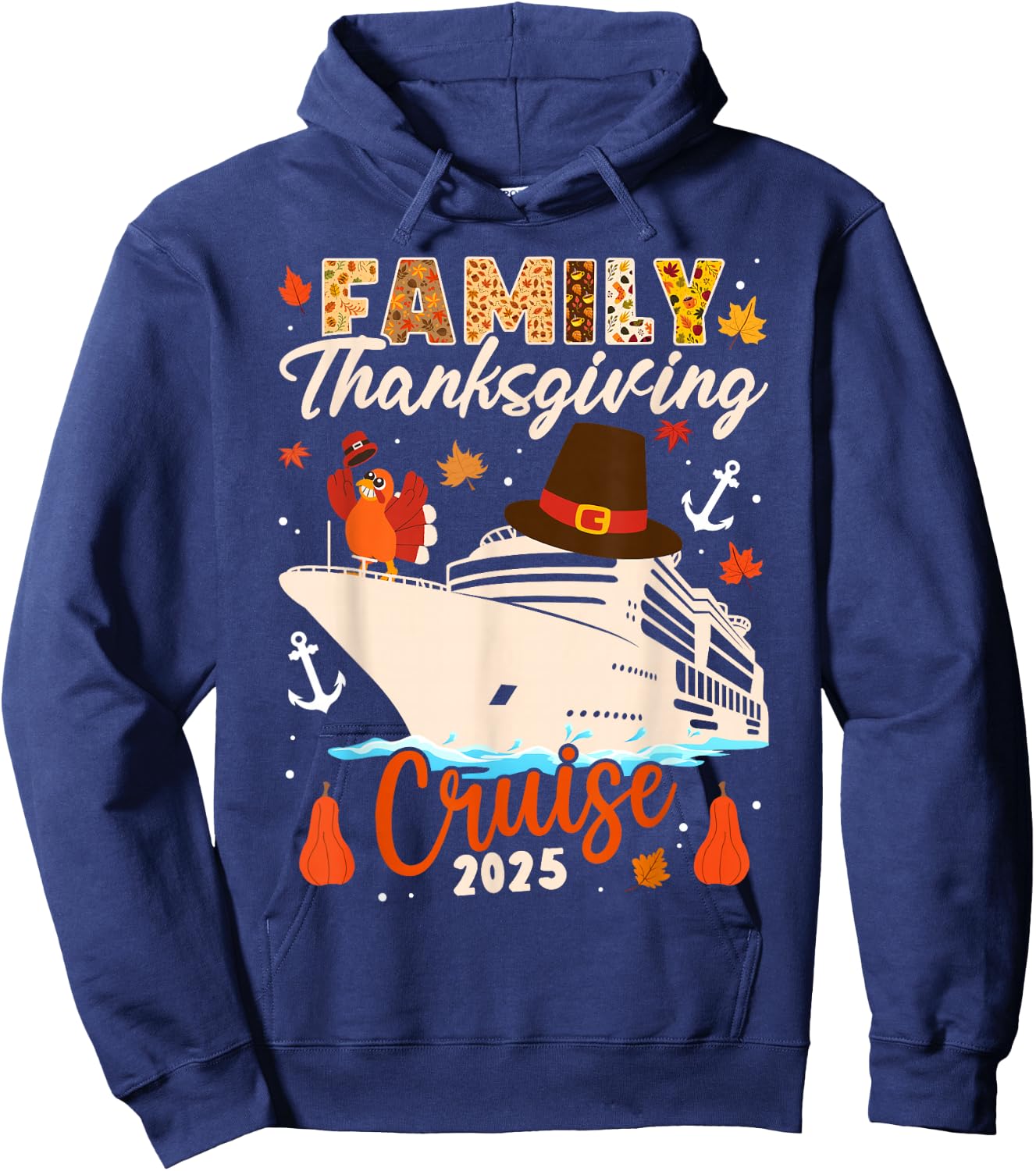 Matching Autumn Cruise Squad Family Thanksgiving Cruise 2025 Hoodie - Hoodie | Navy