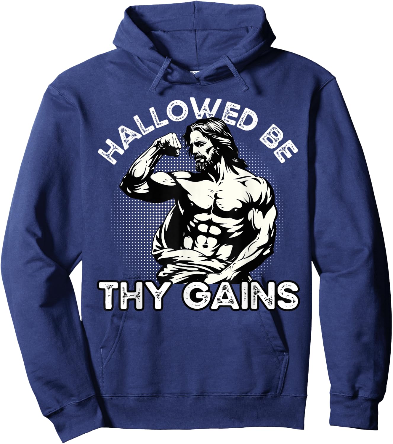 Funny Gym Workout Bodybuilding Fitness Gym And Jesus Christ Hoodie - Hoodie | Navy