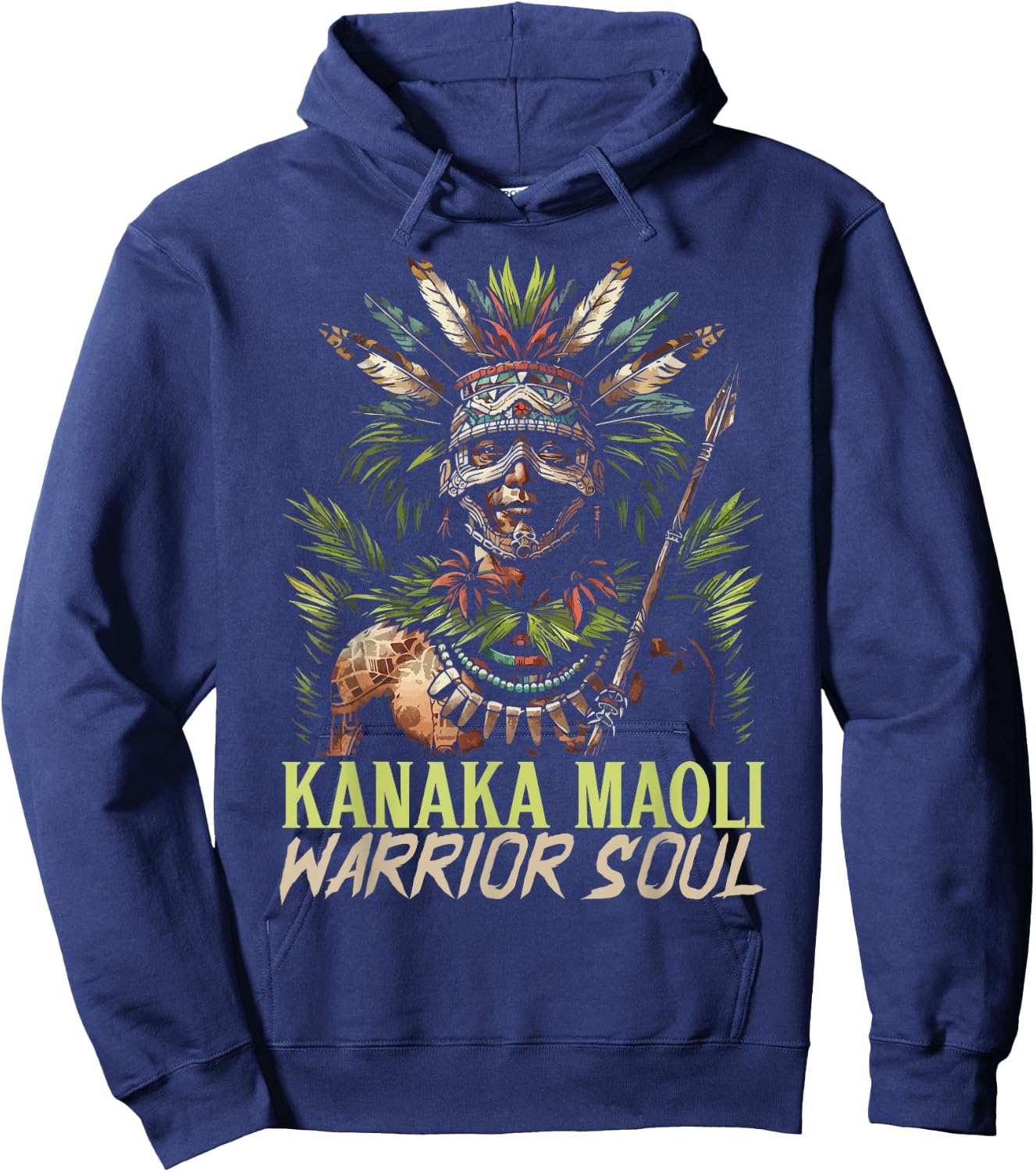 Kanaka Maoli Warrior Native Hawaiian Islands Hawaii Flag Hoodie - Hoodie | Navy