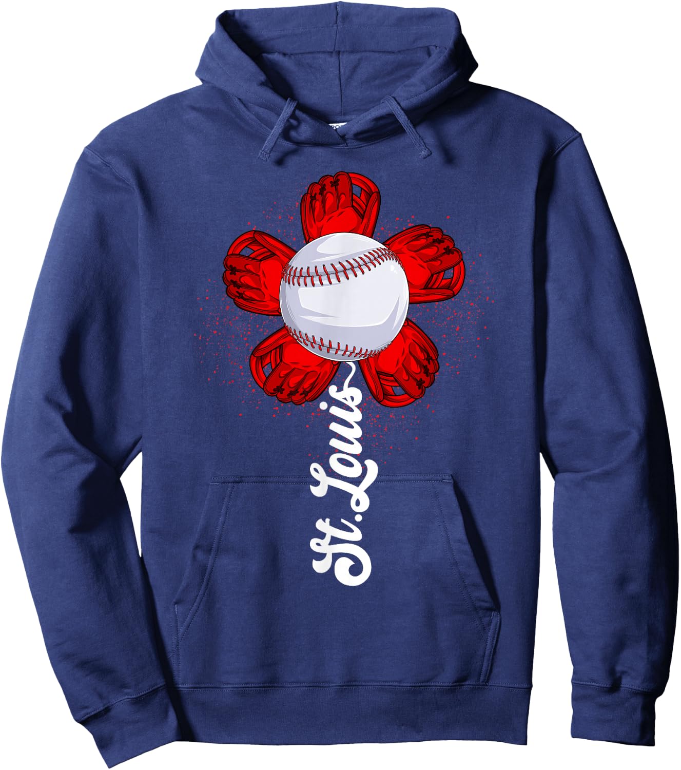 St. Louis Retro Baseball Flower Lover Met At Game Day Boys Hoodie - Hoodie | Navy