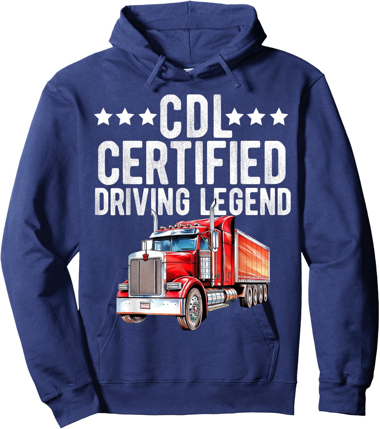 CDL Truck Driver Trucker Driving Passed CDL Exam Hoodie - Hoodie | Navy