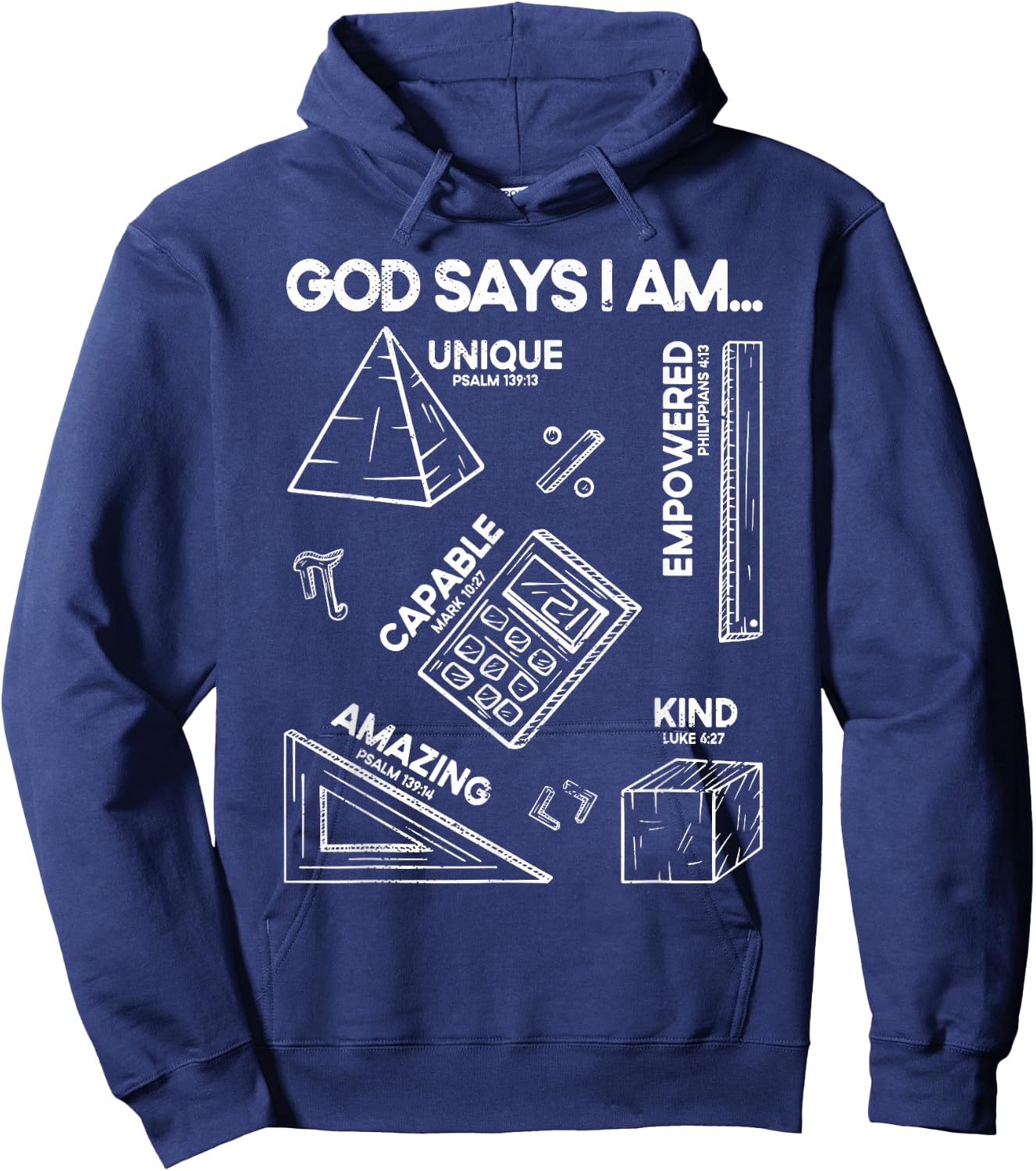 God Says I Am Math Teacher Men Women Christian Hoodie - Hoodie | Navy