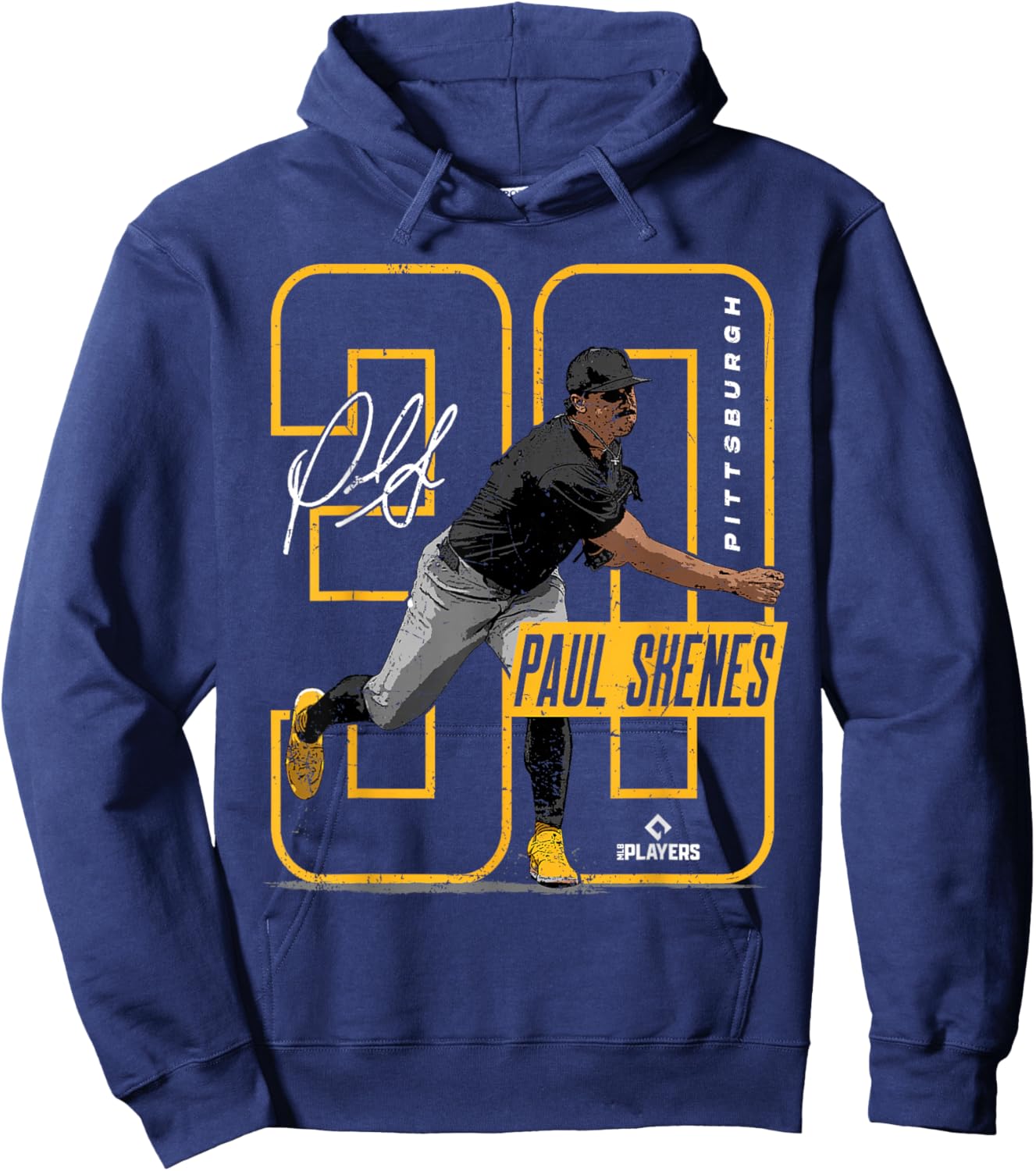 Paul Skenes | Pittsburgh Baseball Players | MLBPSK3002 Hoodie - Hoodie | Navy