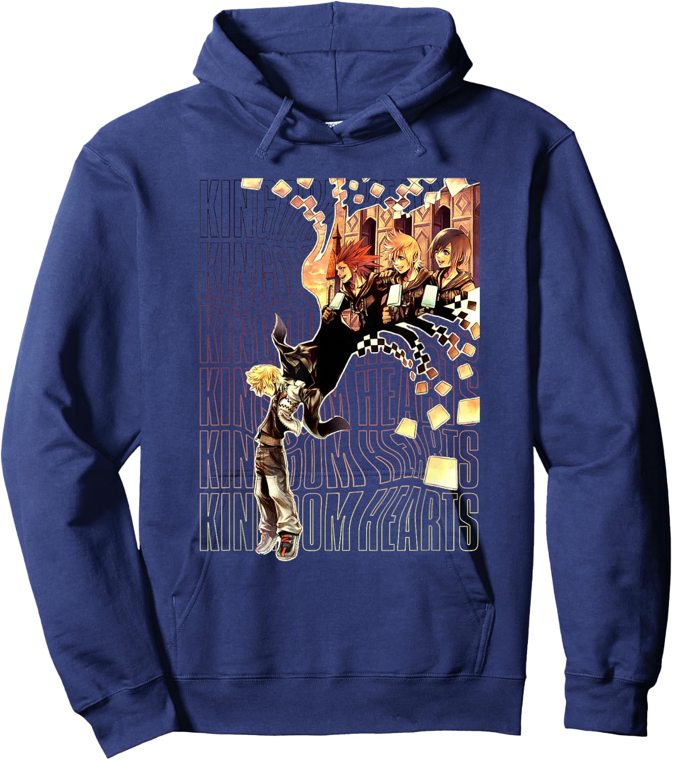 Disney Kingdom Hearts Sora Ice Cream Memory Chest Portrait Hoodie - Hoodie | Navy