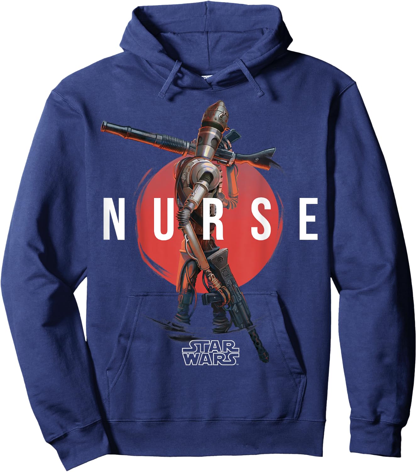 Star Wars The Mandalorian IG-11 Nurse Droid Red Sun Portrait Hoodie - Hoodie | Navy