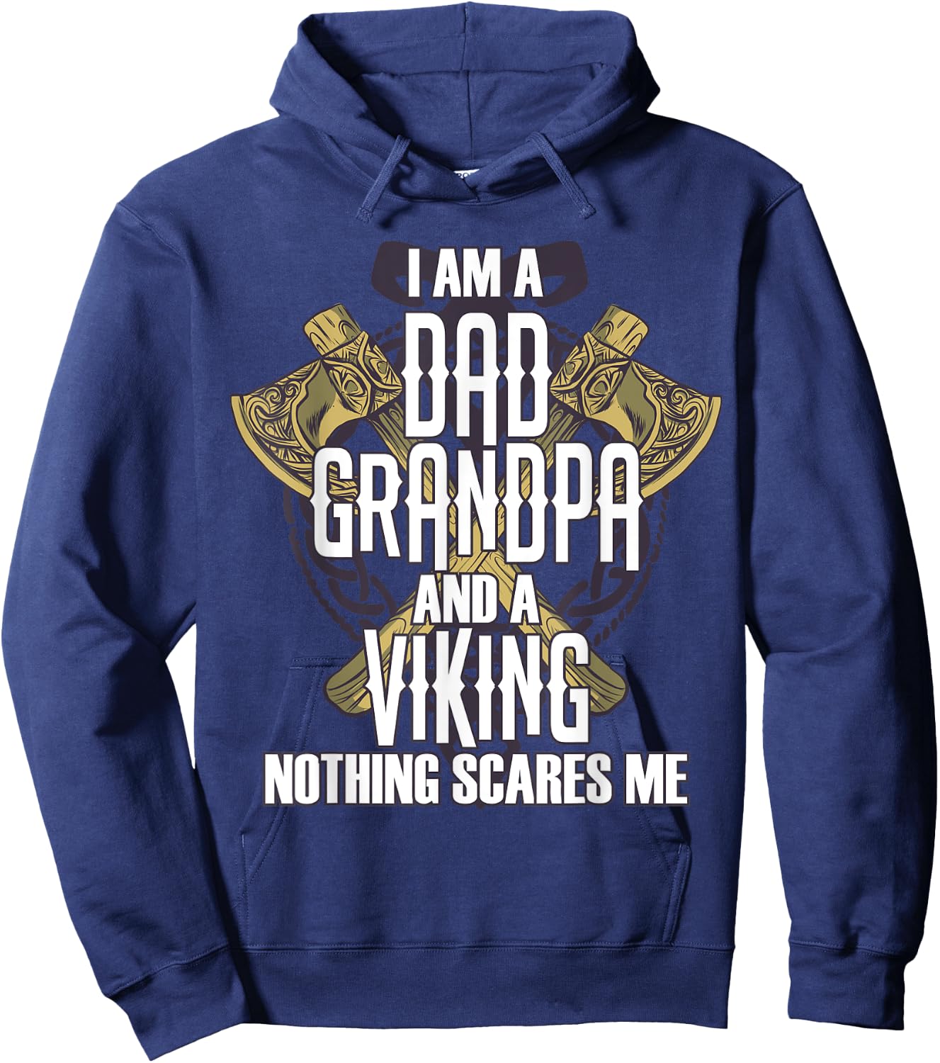 Father Grandpa Viking Scandinavia Warrior Walhalla Gift Hoodie - Hoodie | Navy