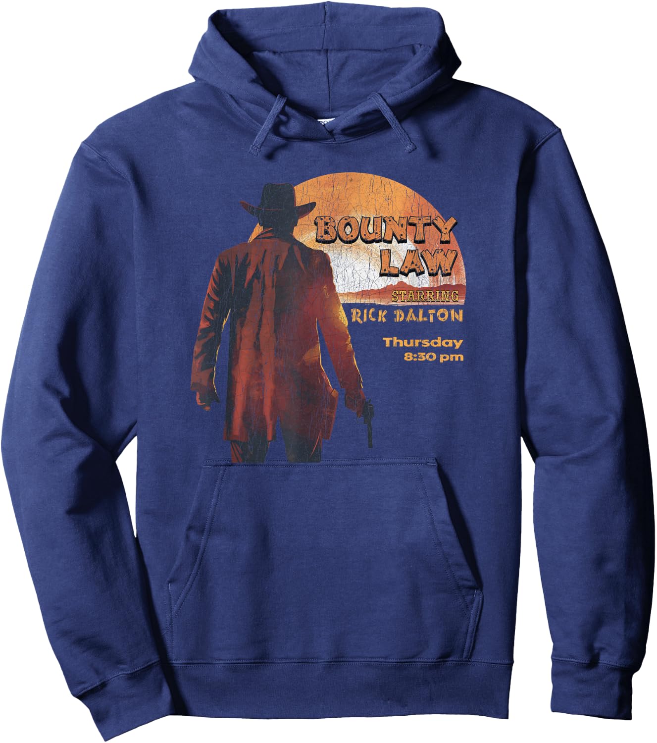 Bounty Law | Classic Hollywood Movie Distressed Hoodie - Hoodie | Navy