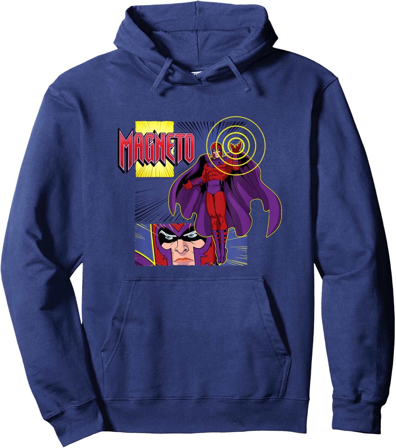 Marvel X-Men '97 Magneto Comic Book Villain Panels Vintage Hoodie - Hoodie | Navy