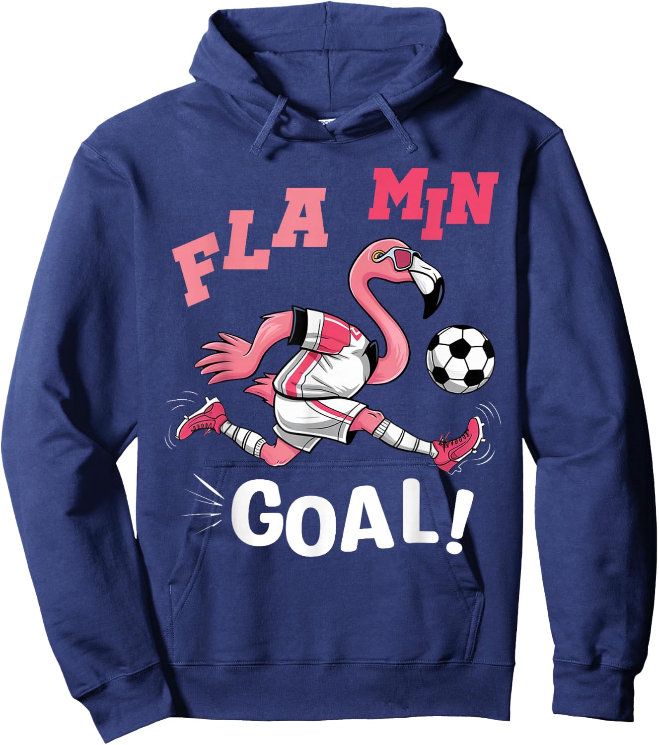 Flamingo Playing Football FLA MIN GOAL Soccer Football Hoodie - Hoodie | Navy