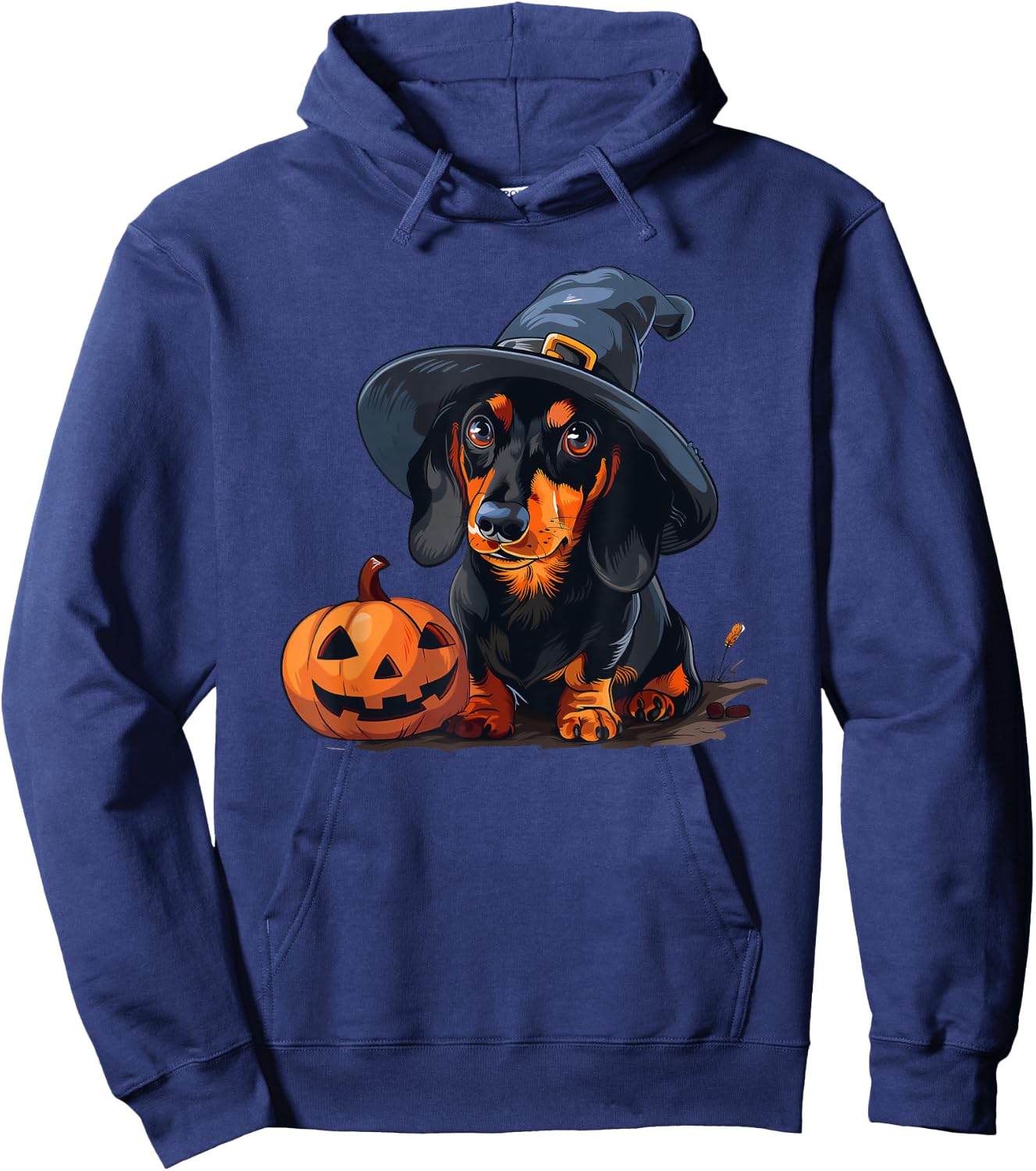 Cute Halloween Costume Dachshund Witch Dog Lover Design Hoodie - Hoodie | Navy