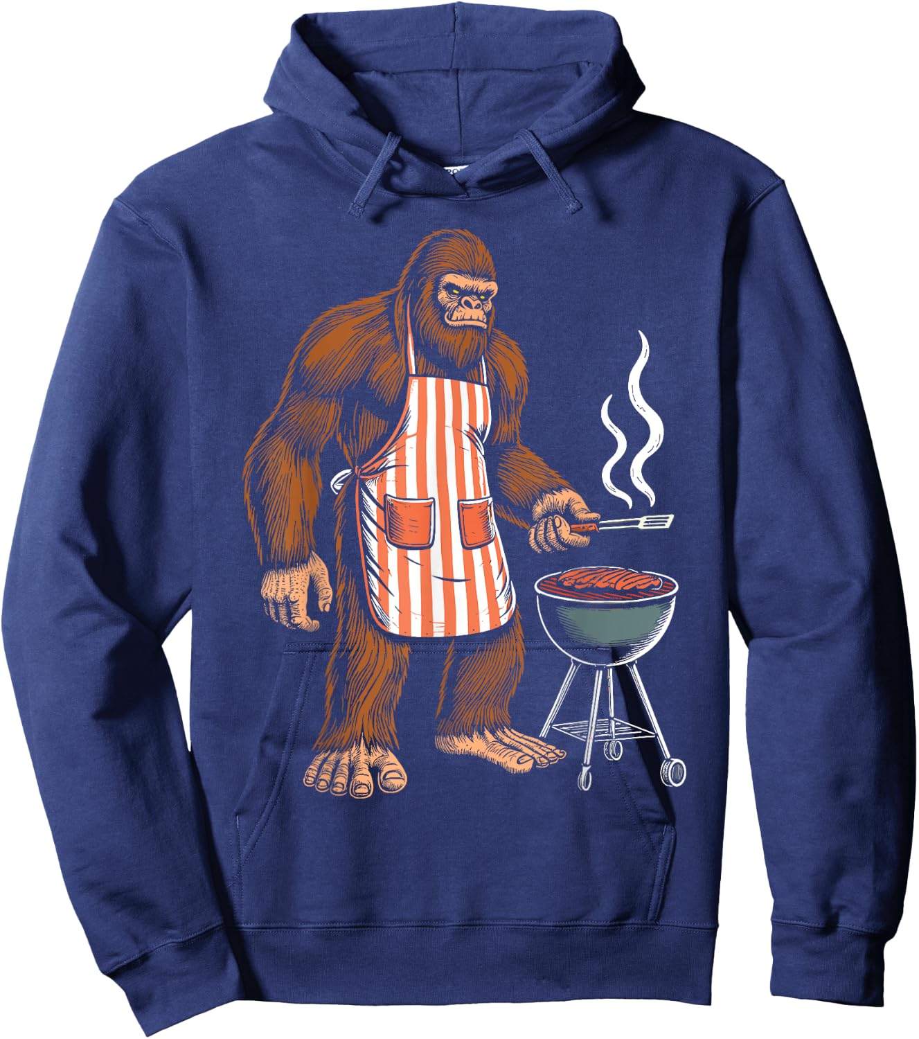 Bbq Men Funny Sasquatch Barbeque Bigfoot Bbq Hoodie - Hoodie | Navy