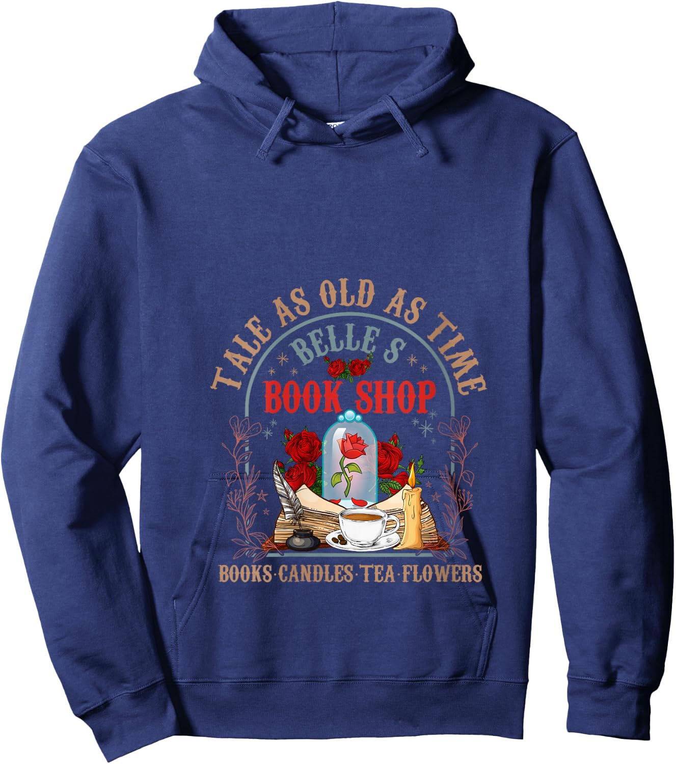 Tale As Old As Time Belle's Book Shop Book Coffee Book Lover V-Neck Hoodie - Hoodie | Navy