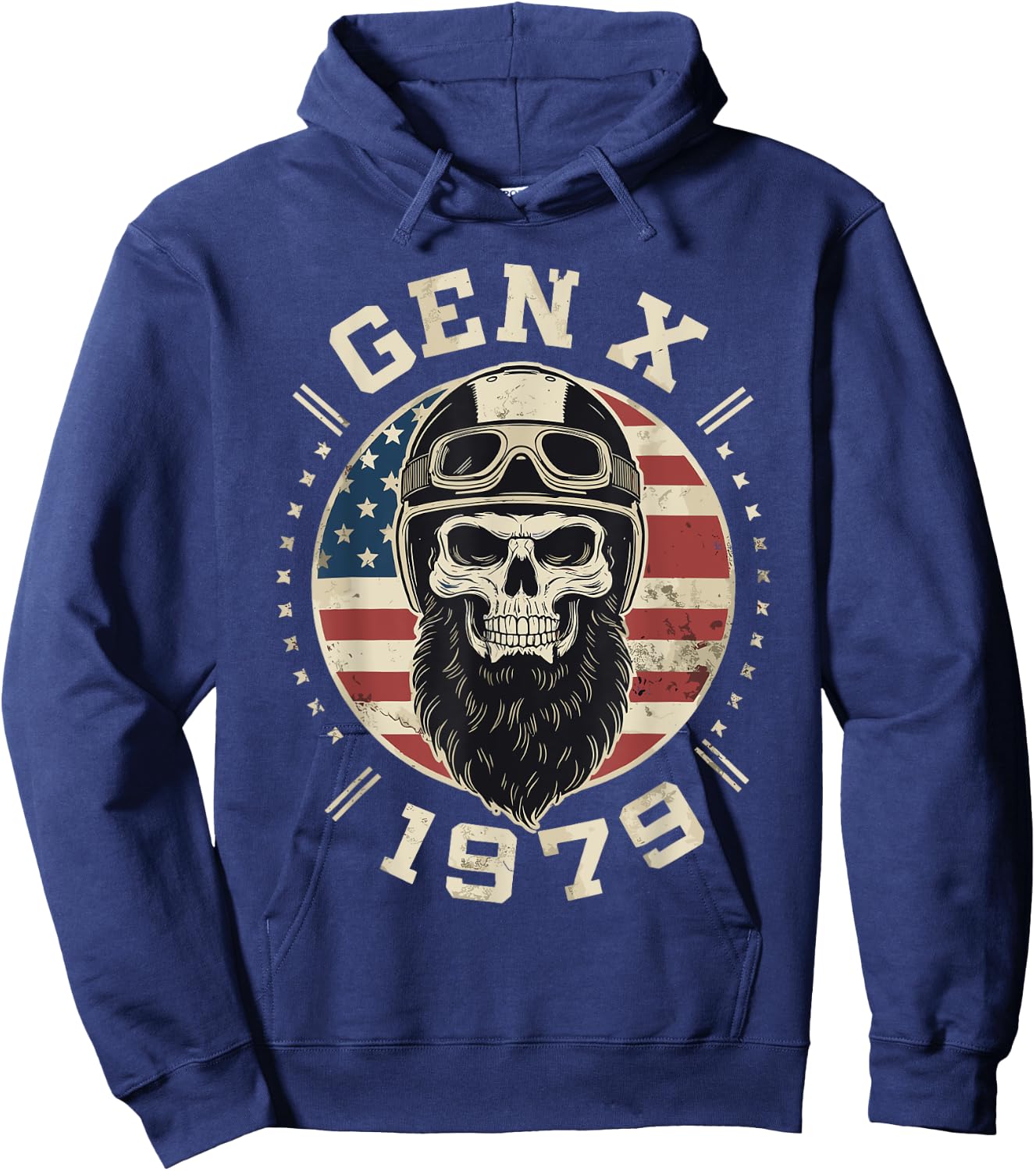 GenX 1979 Birthday FAFO Motorcycle Skull Motorcycle Hoodie - Hoodie | Navy