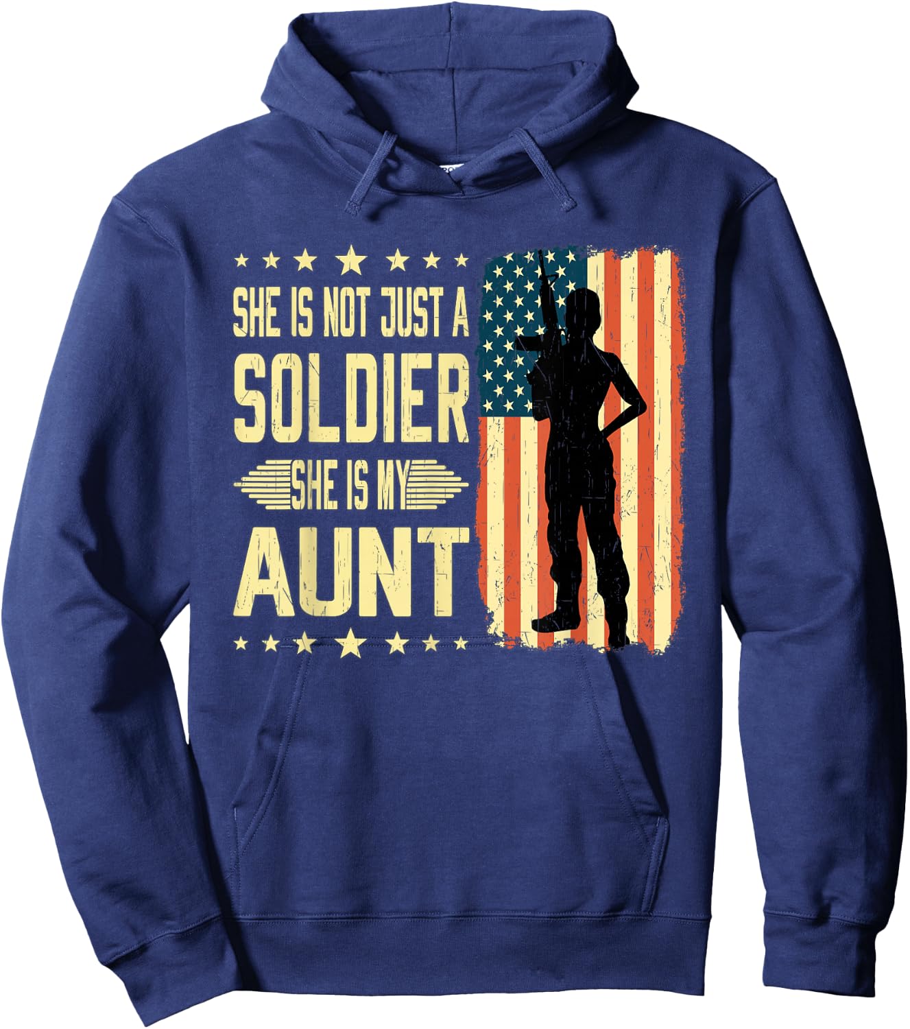 My Aunt Is A Soldier Hero Proud Army Niece Nephew Military Hoodie - Hoodie | Navy