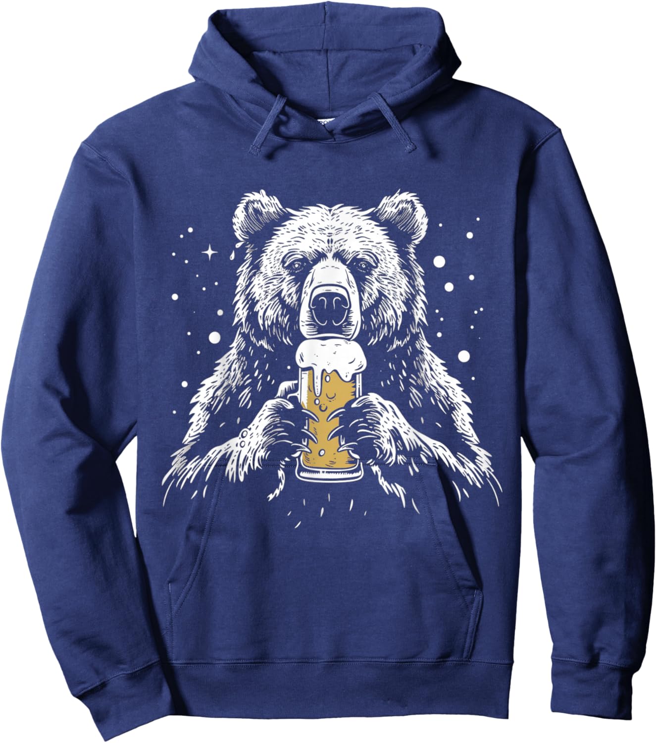 Bear Drinking Beer Funny Grizzly Bear Camping Party Hoodie - Hoodie | Navy